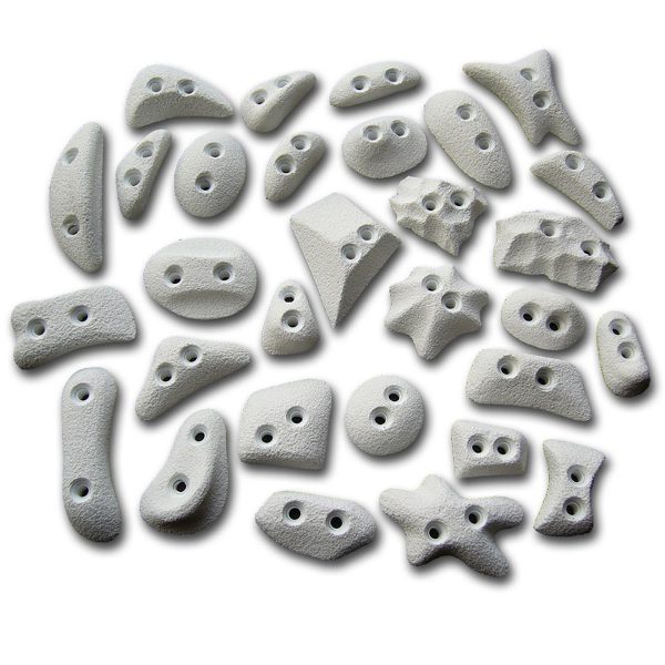 Chwyty wspinaczkowe Classic Minimicro 1 PU, 30 szt. w zestawie, trudne,