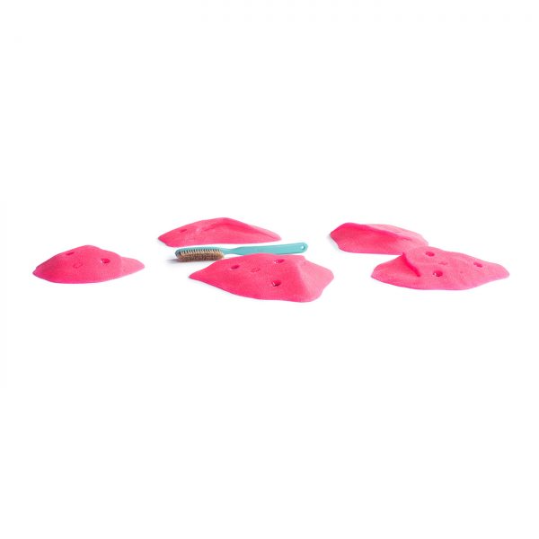 Chwyty wspinaczkowe Bleau Screw-ons 2 PU, 5 szt. w zestawie, trudne, imitacja skały