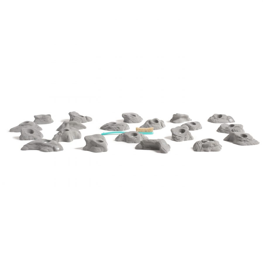 Chwyty wspinaczkowe Stone Mini Crimps PU, 20 szt. w zestawie, trudne, imitacja skały