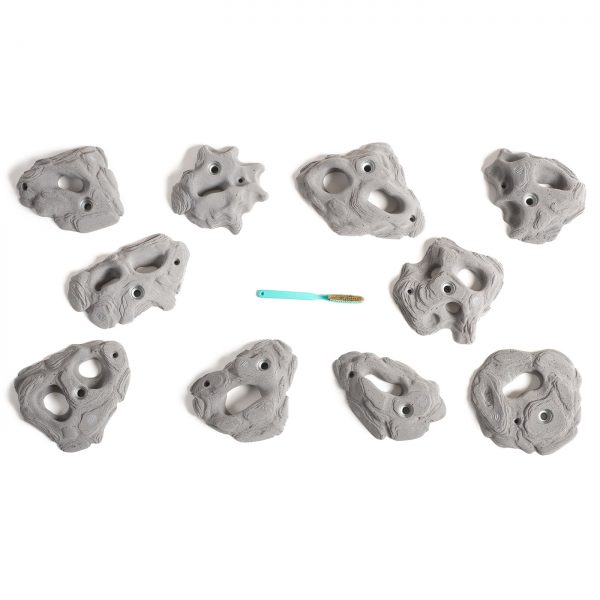 Chwyty wspinaczkowe Stone Pockets PU, 10 szt. w zestawie, średnie, imitacja skały
