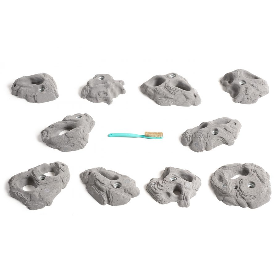 Chwyty wspinaczkowe Stone Pockets PU, 10 szt. w zestawie, średnie, imitacja skały