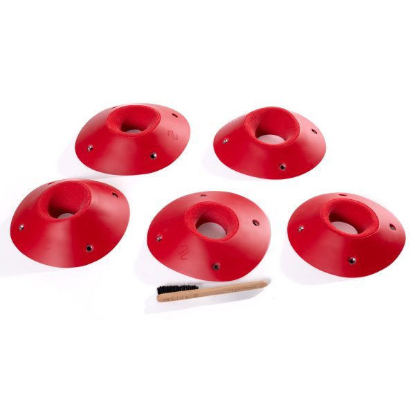 Chwyty wspinaczkowe Tribe Pockets L4 DT PU, 5 szt. w zestawie, , podwójna strefa