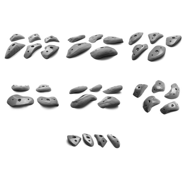 Chwyty wspinaczkowe DT Board SET, 34 szt. w zestawie, , podwójna strefa