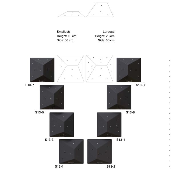 Struktury wspinaczkowe (drewniane), paczki, model Brisa S13-8 T-Nuts