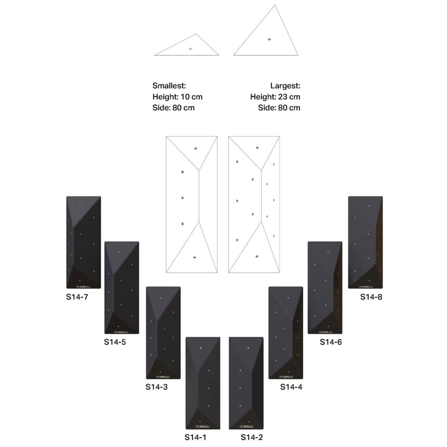 Struktury wspinaczkowe (drewniane), paczki, model Lava S14-8 T-Nuts