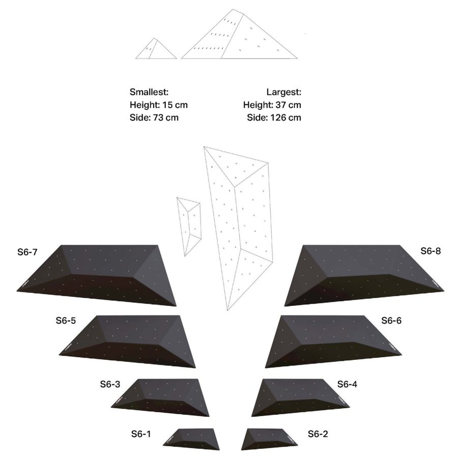 Struktury wspinaczkowe (drewniane), paczki, model Montserrat S6-8 T-Nuts